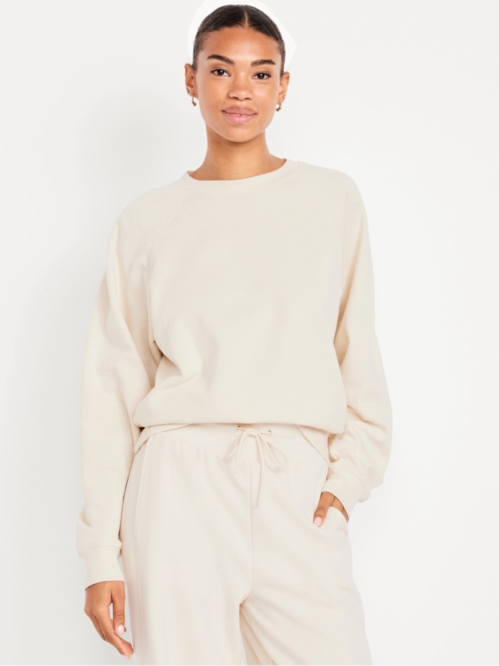 Old Navy Women’s Howlite SoComfy Oversized Raglan Crewneck Sweatshirt L Tall